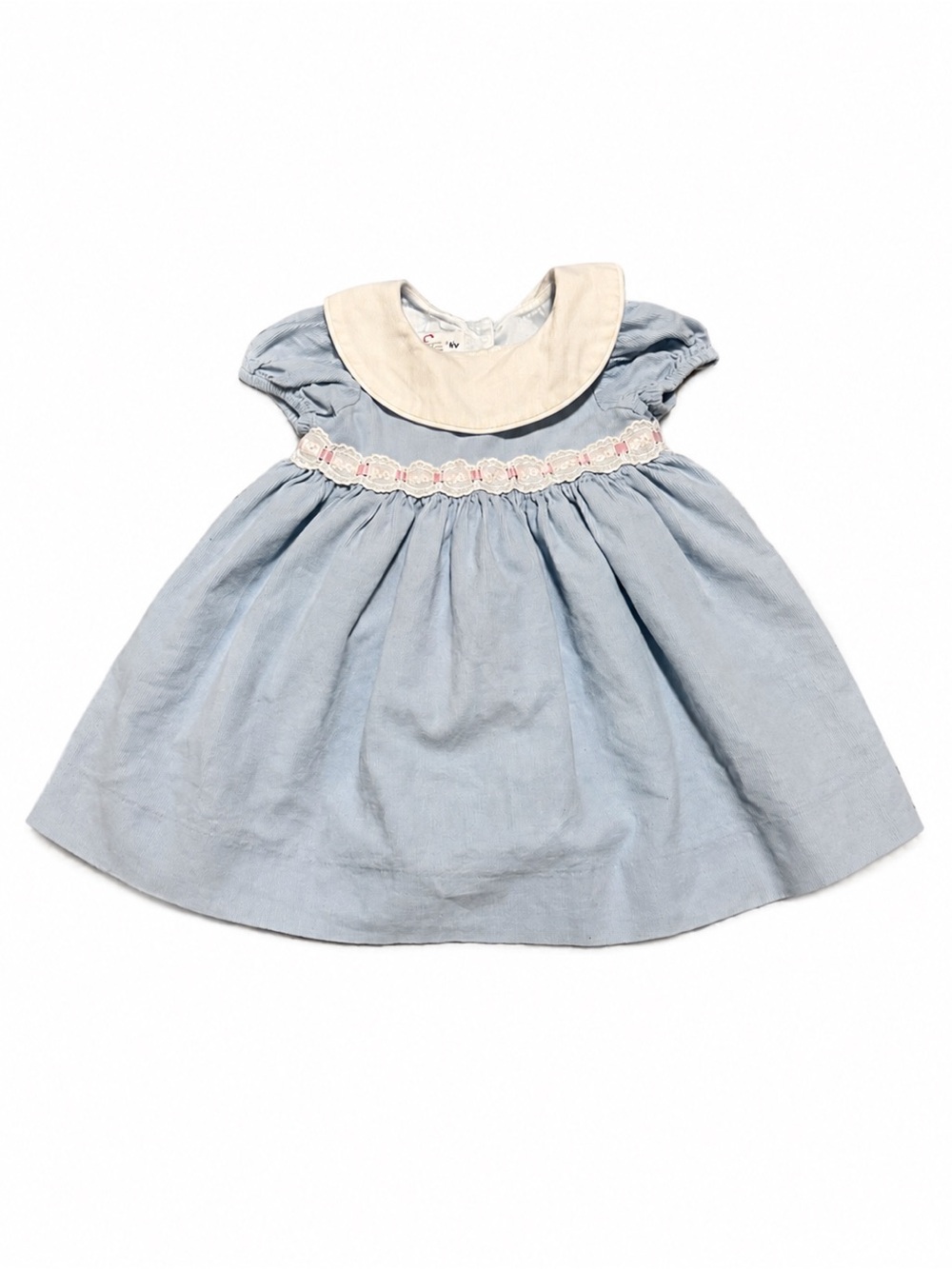 Vintage Light Blue Corduroy Dress Size 12 months